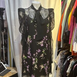 Pinko Black Floral Lace Dress